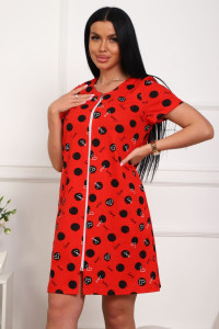 Халат женский №130т/1 кулирка (р-ры: 42-50) красный-черный