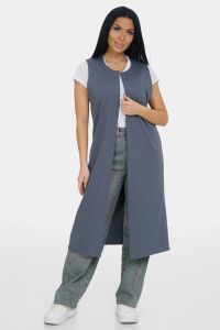 Жилет женский "Стиль" футер 2-х нитка (р-ры: 50-64) серый