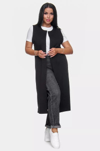 Жилет женский "Стиль" футер 2-х нитка (р-ры: 50-64) черный