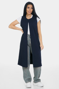 Жилет женский "Стиль" футер 2-х нитка (р-ры: 50-64) индиго