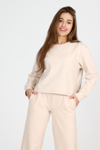 Свитшот женский С-01 футер с лайкрой 2-х нитка (р-ры: 42-62) бежевый