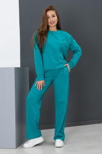 Брюки женские Б-01 футер с лайкрой 2-х нитка (р-ры: 42-62) изумрудный