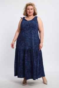 Сарафан женский №002 кулирка (р-ры: 48-68) варенка синяя