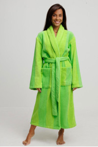 Халат женский махровый Urban Family (р-ры: 42-60) "Полоски зеленые"