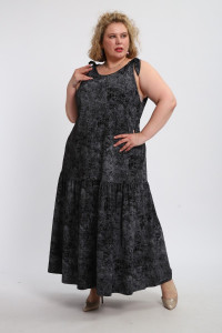 Сарафан женский №002 кулирка (р-ры: 48-68) варенка черная