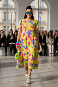 Платье женское №1055 кулирка (р-ры: 46-66) желтый