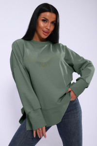 Лонгслив женский ЛЖ-013 кулирка (р-ры: 46-56) хаки