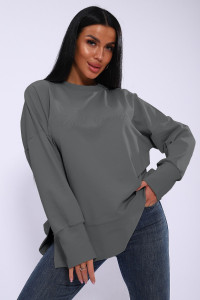 Лонгслив женский ЛЖ-013 кулирка (р-ры: 46-56) серый