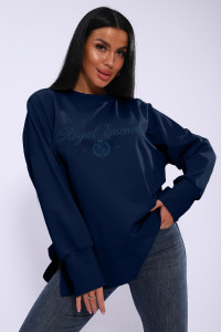 Лонгслив женский ЛЖ-013 кулирка (р-ры: 46-56) темно-синий