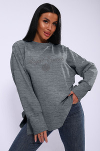 Лонгслив женский ЛЖ-013 кулирка (р-ры: 46-56) серый-графит