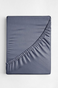 Простыня на резинке перкаль "Голубой гранит"