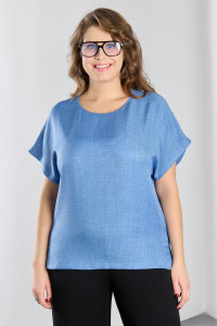 Блузка женская "Каприз-3" плательная ткань (р-ры: 48-58) синий