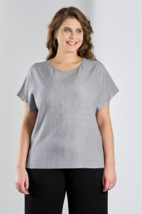 Блузка женская "Каприз-3" плательная ткань (р-ры: 48-58) серый