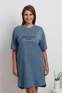 Туника женская "Всплеск-2" кулирка меланж (р-ры: 48-58) синий