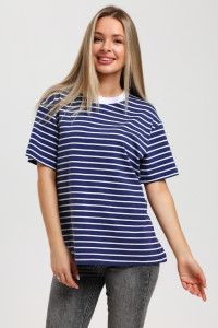 Футболка женская "Брина-2" кулирка с лайкрой (р-ры: 44-54) синий