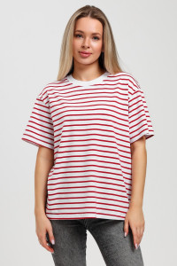 Футболка женская "Брина-2" кулирка с лайкрой (р-ры: 44-54) красный