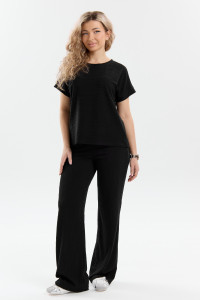 Костюм двойка женский К-067 вискоза-жаккард (р-ры: 46-56) черный