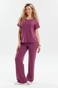 Костюм двойка женский К-067 вискоза-жаккард (р-ры: 46-56) марсала