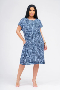 Туника женская "Грета" кулирка (р-ры: 50-60) индиго