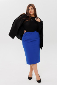 Юбка женская Ю20 (60 см) футер с лайкрой (р-ры: 46-66) электрик