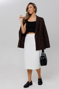 Юбка женская Ю20 (60 см) футер с лайкрой (р-ры: 46-66) экрю