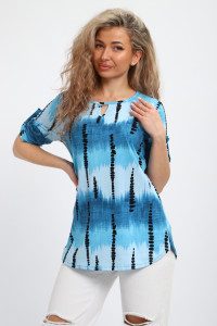 Туника женская "Вероника" М386 кулирка (р-ры: 46-60) голубой