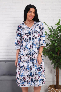 Халат женский 01076 кулирка (р-ры: 50-60) синий