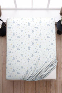 Набор простыней на резинке бязь "Бегемотики" осн.