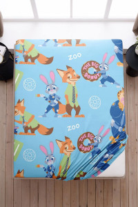 Набор простыней на резинке бязь "Зверомир" осн.