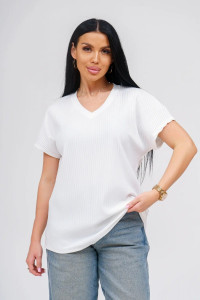 Футболка женская "Тома" лапша (р-ры: 48-66) молоко