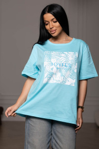 Футболка женская 1838/7 кулирка (р-ры: 52-62) бирюзовый