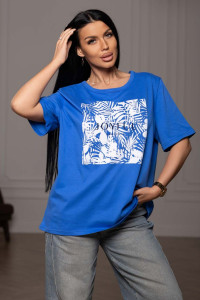 Футболка женская 1838/1 кулирка (р-ры: 52-62) голубой