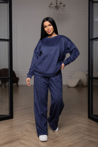 Костюм двойка женский 2125/4 замша (р-ры: 46-56) синий