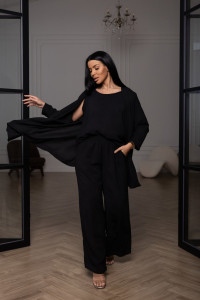 Костюм тройка женский 2142/2 жатка кантри (р-ры: 48-62) черный