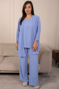 Костюм тройка женский 2142/4 жатка кантри (р-ры: 48-62) голубой