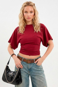 Футболка женская "Бриз Б" фуллайкра (р-ры: 38-50) бордовый