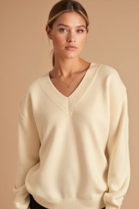 Джемпер женский "Моника А" вязаное полотно (р-ры: 44-62) молочный