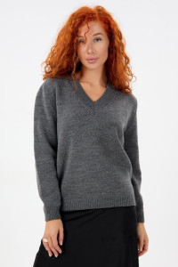 Джемпер женский "Моника ТС" вязаное полотно (р-ры: 44-62) темно-серый