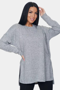 Джемпер женский "Ева" ангора-софт (р-ры: 46-72) серый