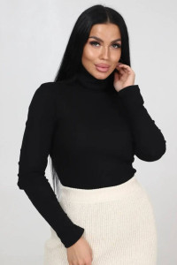 Водолазка женская №16 кашкорсе (р-ры: 42-46) черный