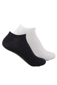 Носки женские следки "Ж33" черно-белые - упаковка 12 пар