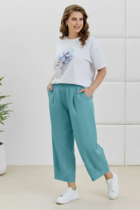 Брюки женские "Габриэлла" плательная ткань (р-ры: 48-58) бирюзовый