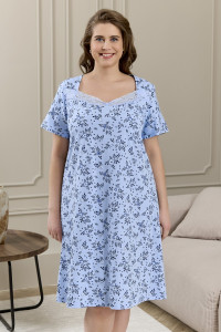 Сорочка женская "Мадера-3" кулирка (р-ры: 50-64) голубой