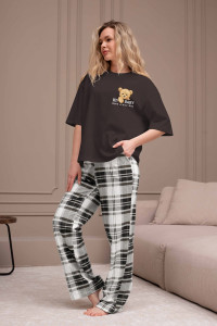 Костюм двойка женский "Мишель-4" кулирка (р-ры: 44-54) коричневый