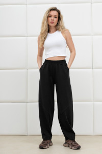 Брюки женские "Бейс" футер вискозный (р-ры: 46-56) черный