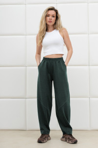 Брюки женские "Бейс" футер вискозный (р-ры: 46-56) зеленый