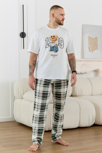 Костюм двойка мужской "Мишель-6" кулирка (р-ры: 48-58) зеленый