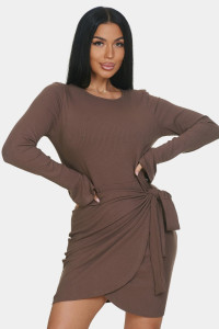 Платье женское "Вэнди" лапша (р-ры: 46-56) шоколадный