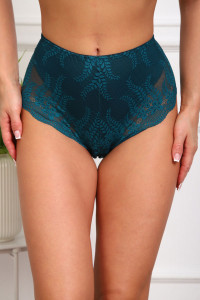 Трусы женские №64969 хлопок стрейч+кружево (р-ры: 48-52) изумруд