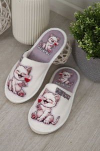 Тапки женские велюр (последний размер) "Кото-гороскоп Козерог" 36-37